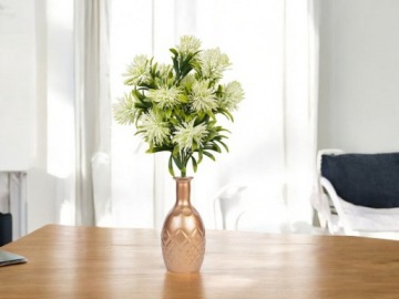 SZTUCZNE KWIATY OSET 34CM GAŁĄZKA LIŚCIE DODATEK DO KOMPOZYCJI BIAŁY