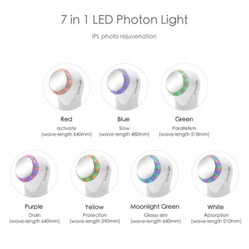 Ультразвуковой светодиодный 7-цветный светильник для омоложения кожи