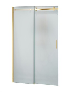 Drzwi Prysznicowe Przesuwne Mrożone Szkło 8mm D20 110cm Złoty Połysk