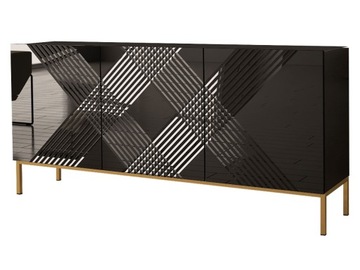 czarna KOMODA do pokoju EXITO 160 cm szafka