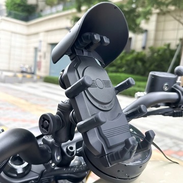 MC39 MOTOCYKLOWY UCHWYT TELEFON ANTYWIBRACYJNY ŁADOWANIE USB-C