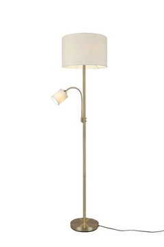 Lampa podłogowa stojąca z abażurem złoty Trio