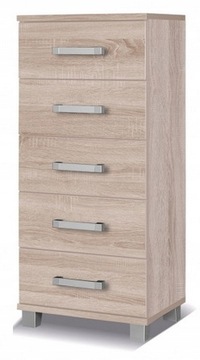 Komoda mała wąska 50 cm dąb sonoma 5 szuflad X23