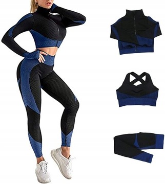 KOMPLET SPORTOWY DAMSKI FITNESS 3szt Roz.XL