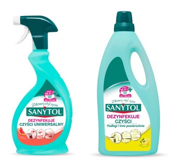 SANYTOL ZESTAW GREJPFRUT SPRAY 500ml+PŁYN 1L CYTRY