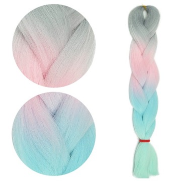 Włosy SYNTETYCZNE do warkoczyków KOLOROWE warkoczyki DOCZEPIANE WŁOSY ombre