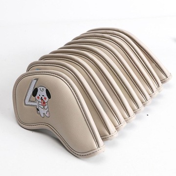 Чехол на голову клюшки для гольфа, 9 предметов, бежевый