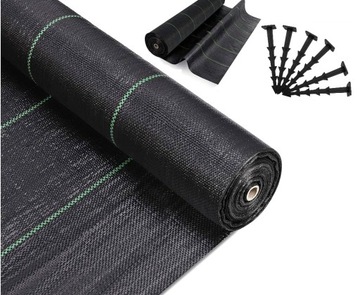 AGROTKANINA AGROWŁÓKNINA 1,1x100m ANTYCHWASTOWA CZARNA 90g UV 3% KOTWY