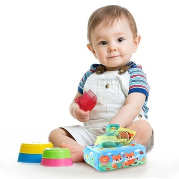 SORTER PUDEŁKO Z CHUSTECZKAMI ZWIERZĄTKA PLUSZOWE MONTESSORI SENSORYCZNE