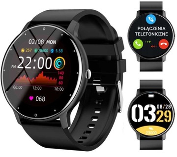 ZEGAREK SMARTWATCH SMARTBAND Rubicon SMS KROKI POLSKIE MENU BLACK ROZMOWY