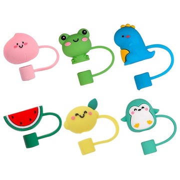Straw Cap Lemon Straws Drinking Covers 6 Pcs