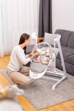 Krzesełko huśtawka 2w1 Caretero INDIGO POWDER PINK