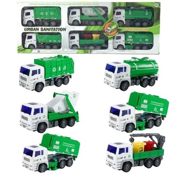 Набор из 6 мусоровозов, движущиеся части, мусоровоз 6Н.