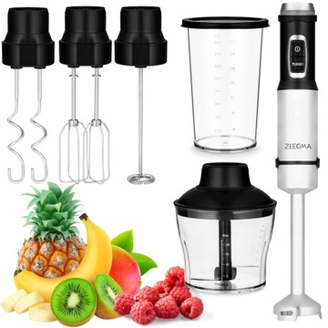 MOCNY BLENDER RĘCZNY MIKSER WIELOFUNKCYJNY 5w1 ZEEGMA 1500W CZARNY