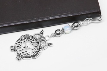 ЗАКЛАДКА сова ГЕМАТИТ ОПАЛИТ камень