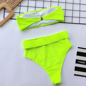 SEXY BIKINI Z PASKIEM STRÓJ KĄPIELOWY PUSHUP MODNY