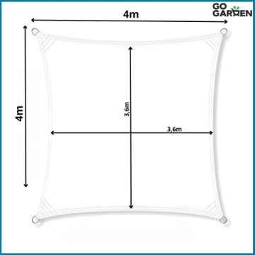 Брезентовый полог водонепроницаемый навес от солнца uv тент белый 4x4m