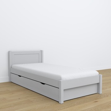 Кровать деревянная с ящиком 80х190 серый N02