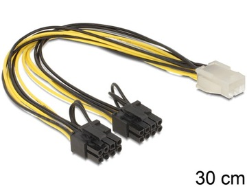 DELOCK 83433 PCI Express kabel zas. 6pin na 2x8pin