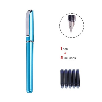 1 Pen 5 Ink Sacs Simple Color Pen Student Calligraphy Practice Pen