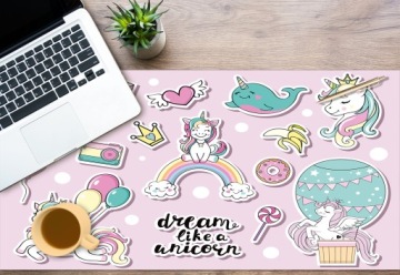 Защитный коврик на стол единорог 90х45