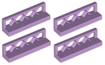LEGO barierka płotek krata 1x4x1 lawendowy 4 szt 3633