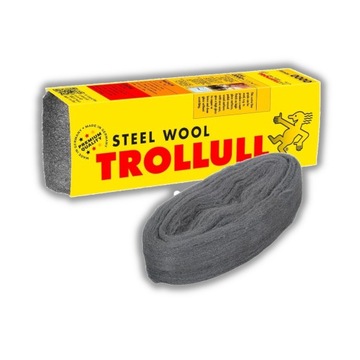 WEŁNA STALOWA DO POLEROWANIA NANOSZENIA WOSKU OLEJU MEDIUM 1 TROLLULL 200g