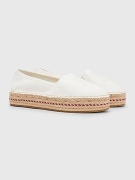 Damskie Espadryle na Platformie Embroidered Tommy Hilfiger Biały 39