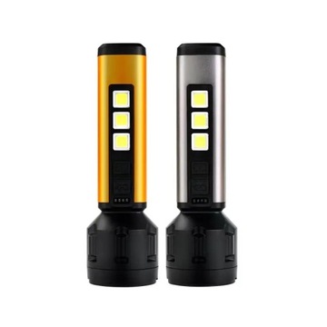 MOCNA LATARKA LED ŁADOWANIE USB 2w1 COB TAKTYCZNA