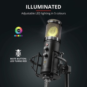 Mikrofon USB Strumieniowy Streaming Kardioidalny