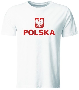 KOSZULKA KIBICA REPREZENTACJI POLSKI. SUPER JAKOŚĆ, BIAŁA, ROZ. L
