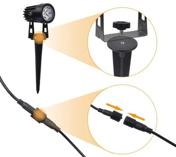LAMPA SOLARNA LED OGRODOWA WBIJANA S4205 RGB (4x3W) + GRATIS!