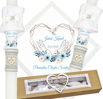 ŚWIECA NA CHRZEST SZATKA DO CHRZTU ECO PUDEŁKO