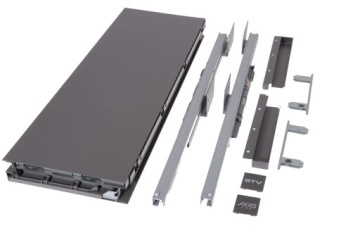 Ящик AXIS PRO L550 H199 B, высокий GTV антрацит, БЕСШУМНОЕ ЗАКРЫТИЕ, ПОЛНОЕ ВЫДВИЖЕНИЕ