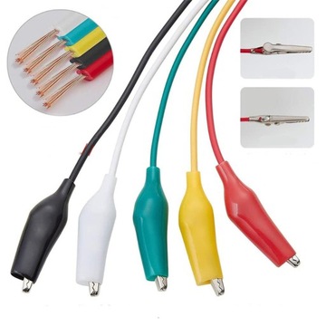 10x ИЗМЕРИТЕЛЬНЫЕ КАБЕЛИ ДЛЯ ПРОВОДОВ ЗАЖИМЫ «КРОКОДИЛ» ЗАЖИМЫ 50 СМ НАБОР