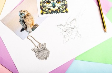 брелок со светоотражающим элементом в виде совы, геометричный узор SCANDI OWL