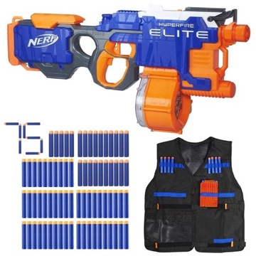 NERF ELITE AUTOMAT HYPERFIRE KAMIZELKA + DODATKI