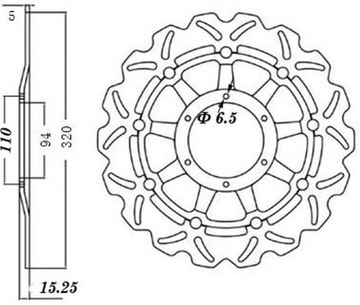 ТОРМОЗНОЙ ДИСК ПЕРЕДНИЙ HONDA CBR 1000 RR 08-16