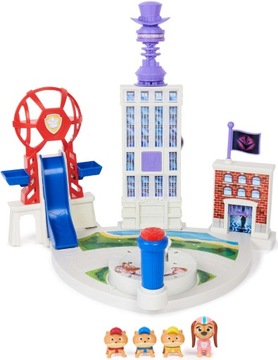 Dog Patrol Mighty Movie Set Base Miasto Liberty & Poms 4 статуэтки собаки