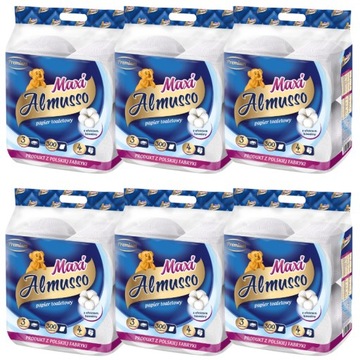 Almusso Premium Maxi 3-Warstwowy Papier Toaletowy 6 x 4 Rolki