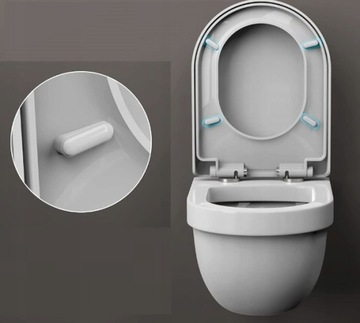 Туалетная доска WC медленно закрывает самый тяжелый Duroplast возле Roca cersanit