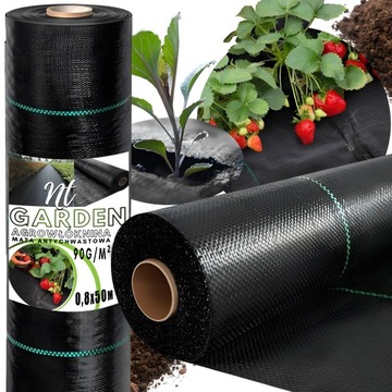 AGROWŁÓKNINA AGROTKANINA CZARNA 90g 0,8x50m CHWASTY UV3% MATA ANTYCHWASTOWA