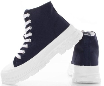 ТЕМНО-СИНИЕ ВЫСОКИЕ КРОССОВКИ PALLADI PLATFORM 40