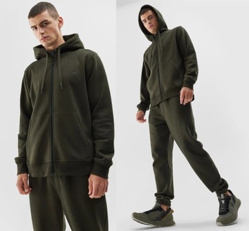 4F МУЖСКАЯ СПОРТИВНАЯ ТОЛСТОВКА С КАПЮШОНОМ TSWSM0774 ХАКИ L