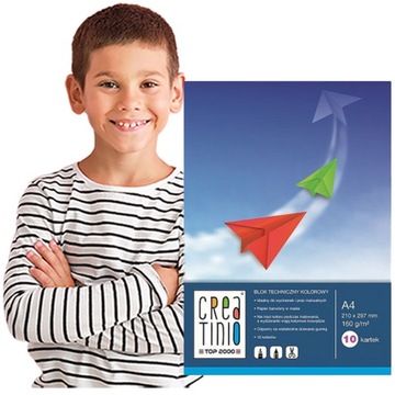 CREATINIO ЦВЕТНОЙ ШКОЛЬНЫЙ БЛОК А4 ТЕХНИЧЕСКИЙ БЛОК