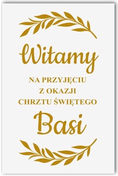 tablica powitalna Chrzest Święty komuni imię 60x40
