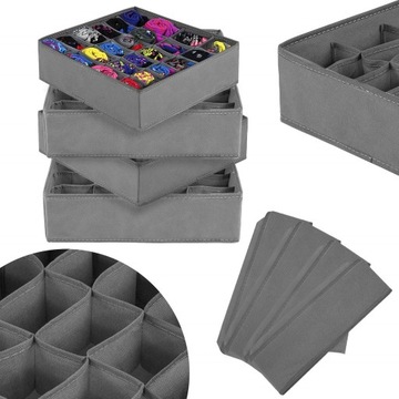 ОРГАНАЙЗЕР ДЛЯ ЯЩИКОВ, ШКАФОВ ДЛЯ БЕЛЬЯ, НОСКОВ, НАБОР ДЛЯ УМЫВАНИЯ, 4 шт., ВСТАВКА