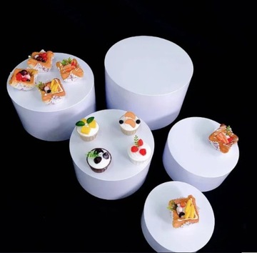 STOJAK KOLUMNA SŁODKI STÓŁ POSTUMENT POSTUMENTY zestaw x 5 okrągłe stołowe