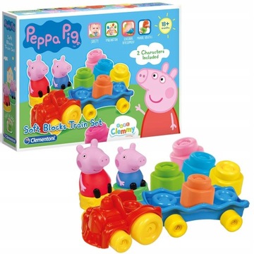 CLEMMY KLOCKI POCIĄG ŚWINKI PEPPY ŚWINKA PEPPA