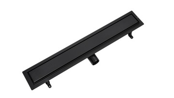 Odpływ liniowy VOGI Duo pod płytkę CZARNY 70 cm NISKI SYFON fi 50 stal
